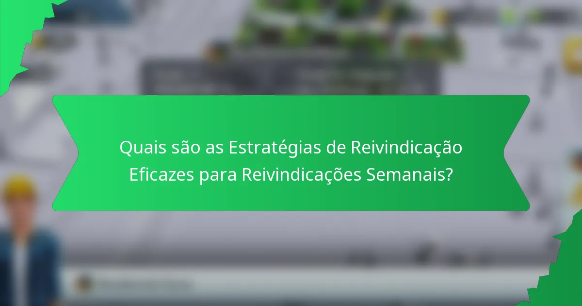 Quais são as Estratégias de Reivindicação Eficazes para Reivindicações Semanais?